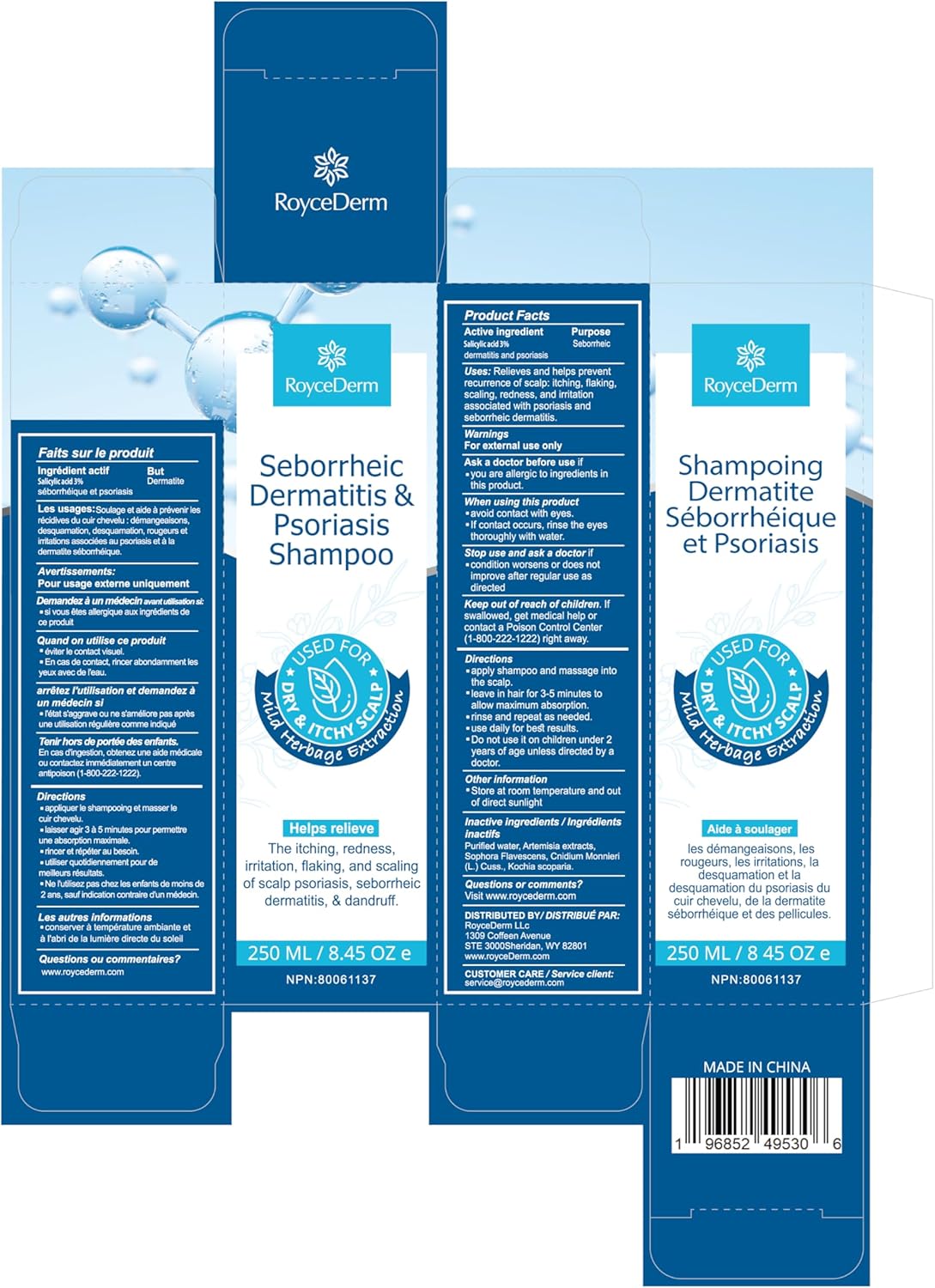 Roycederm Seborrheic Dermatitis Shampoo, Psoriasis Shampoo, Dandruff Shampoo, Scalp Psoriasis Treatment, Seborrheic Dermatitis Treatment, Dry Itchy Scalp Treatment, Dandruff Treatment.-8