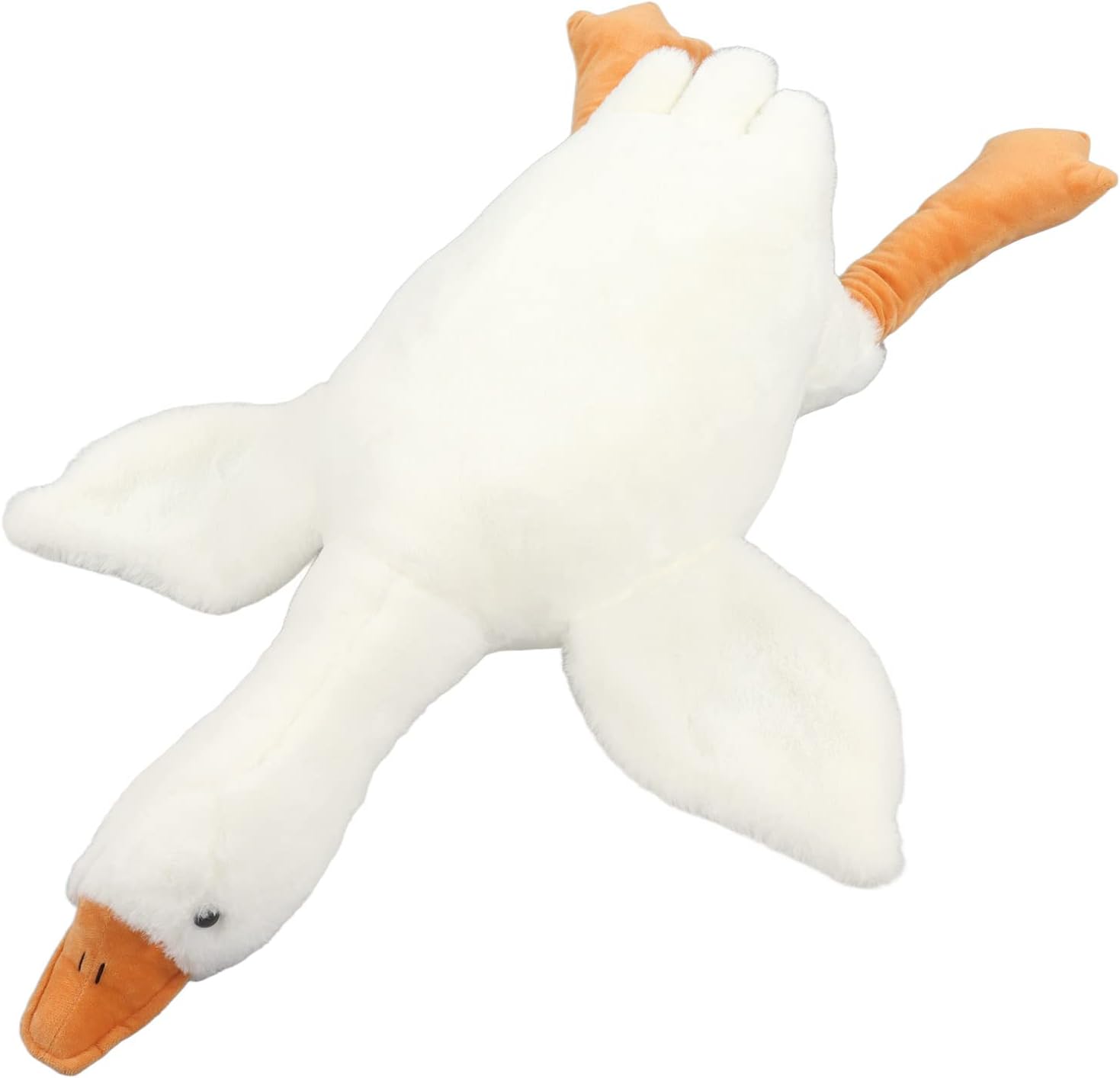 Great Stuffed White Duck, Giant Animal Goose Plush Huge Cute Doll Toy with Long Neck Soft Big Fluffy Swan Sleeping Gifts Birthday Favor for Kids Home Babies Toddlers 90CM-0