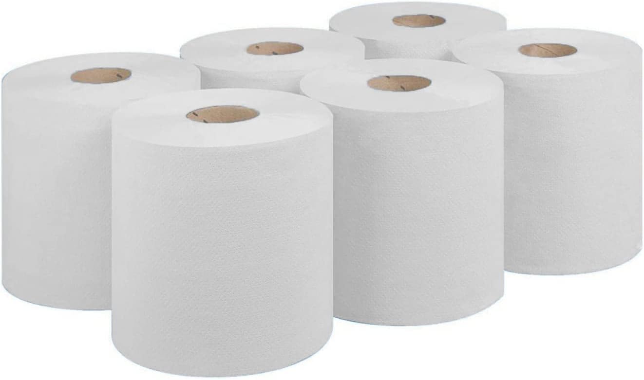 ASPECT Kitchen Rolls Centrefeed 2 Ply Embossed Pattern Paper Towels Strong and Absorbent Tissue Paper | UK Supplier Wipe Away Perfect for Commercial & Kitchen Use (White, 6 Count (Pack of 1))-0