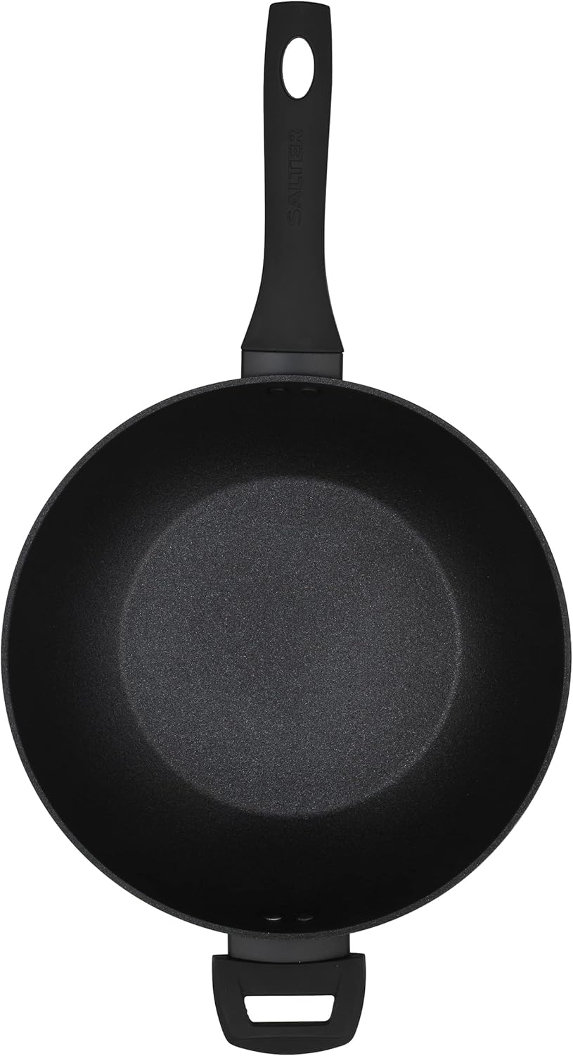 Salter BW09329 Megastone Noir 28cm Wok - Non-Stick Stir-Fry Pan, Forged Aluminium Cookware, Tempered Glass Lid, Induction Hob Suitable, Dishwasher & Metal Utensil Safe, PFOA Free-7