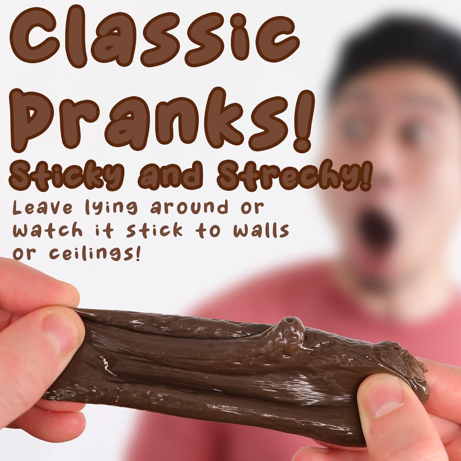 Fake Poop Prank, 1 Pack, Sticky and Stretchy Realistic looking Turd, Perfect for Practical Jokes that are sure to Shock the Whole Family! Novelty Gag Toy Soft Rubber Poo (1 Pack)-2