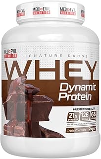 Medi-Evil Nutrition Whey Dynamic Protein, Triple Chocolate Flavour, 2kg Whey Protein Powder for Muscle Building, Vegetarian | 66 Servings