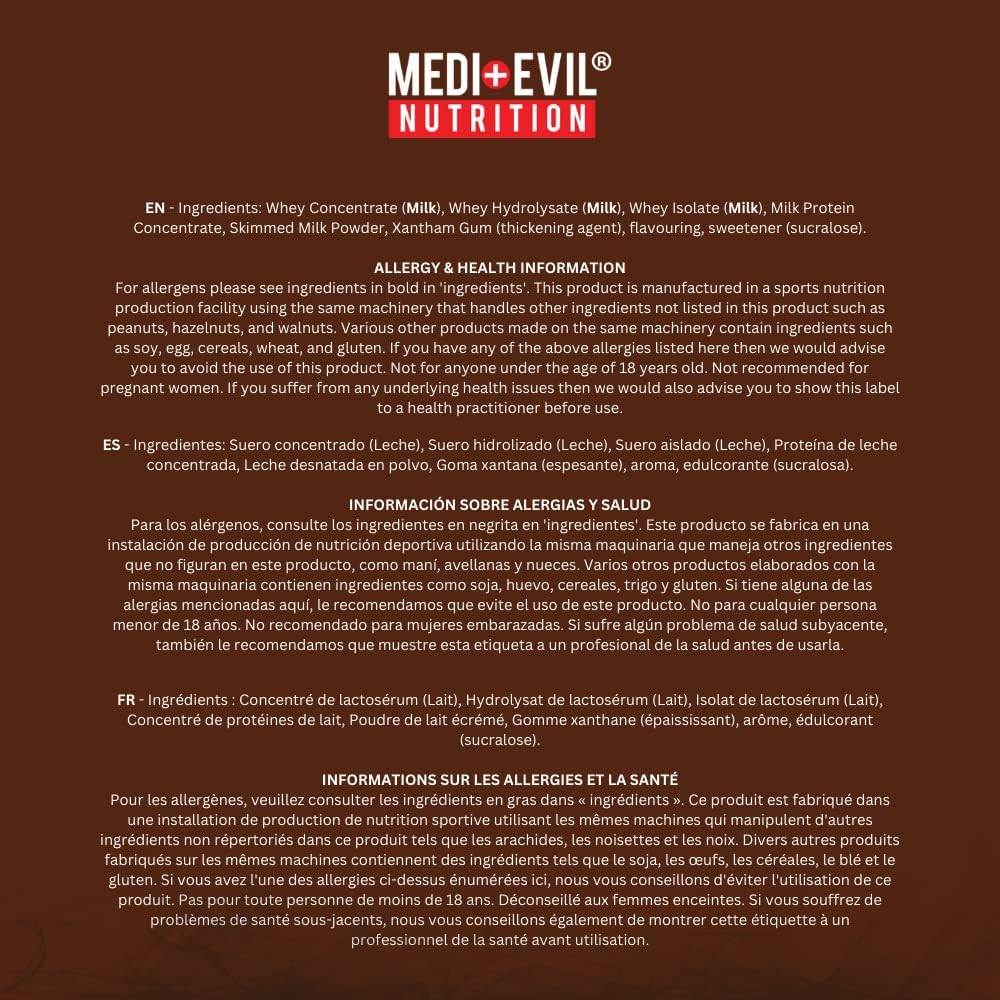 Medi-Evil Nutrition Whey Dynamic Protein, Triple Chocolate Flavour, 2kg Whey Protein Powder for Muscle Building, Vegetarian | 66 Servings-4