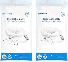 80 Packs Disposable Potty Bags for Travel Potty with Drawstring, Maliton Travel Potty Liners fit OXO Tot 2-in-1 Go Potty, Universal Potty Training Bags for Toddler Kids Adults Pets Outdoors Long Trip