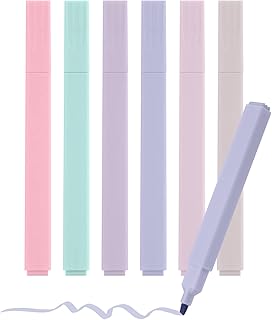 Vicloon Pastel Highlighter, 6 Pack Highlighter Markers, Bible Highlighter Marker Color Highlighters with Chisel and Fine Tips for Bible Journaling Notes School Office Supplies (A)