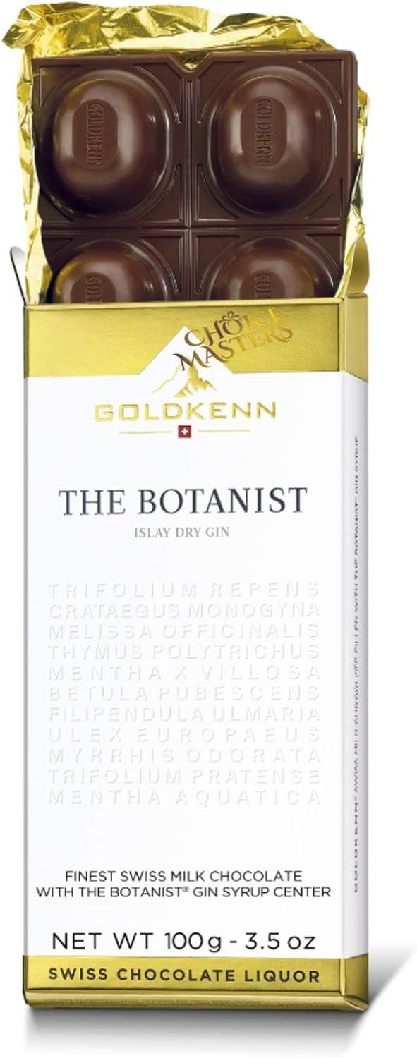 Goldkenn The Botanist Islay Dry Gin Chocolate Gift - Finest Swiss Milk Chocolate With The Botanist Gin Syrup Centre - Swiss Chocolate Liquor-2