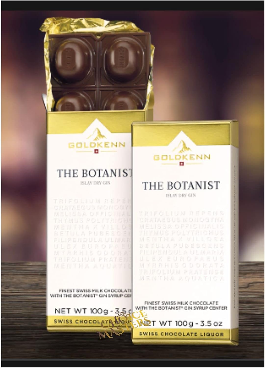 Goldkenn The Botanist Islay Dry Gin Chocolate Gift - Finest Swiss Milk Chocolate With The Botanist Gin Syrup Centre - Swiss Chocolate Liquor-4