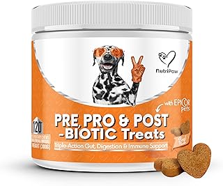 NutriPaw Pre, Pro & Postbiotic Digestive Treats For Dogs - Gut Health, Sensitive Tums, Anal Glands, Scooting, Loose Stools, Smelly, Itchy Ears, Enzymes Great for all dogs