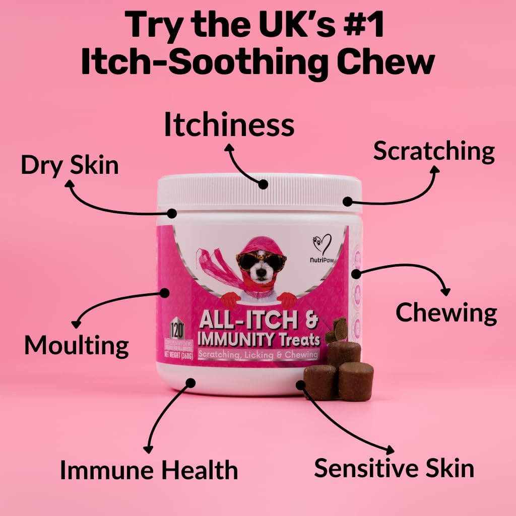 NutriPaw All-Itch Immunity Treats For Dogs - Soothe Itchy Paws, Eyes, Ears, Skin - Stop Itching, Licking, Scratching - Perfect for Small, Medium & Large Dogs - Supports Seasonal Itching-6