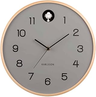 Karlsson Natural Cuckoo Wall Clock - MOUSE GREY (KA5886GY)