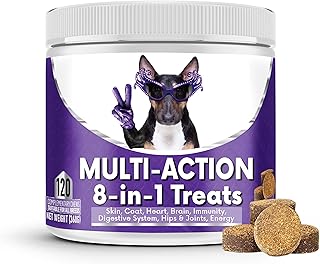 NutriPaw 8-in-1 Multi-Vitamin Treats For Dogs - Brain, Heart, Skin, Coat, Immunity, Digestion, Joints & Energy - Perfect for Small, Medium and Large Dogs