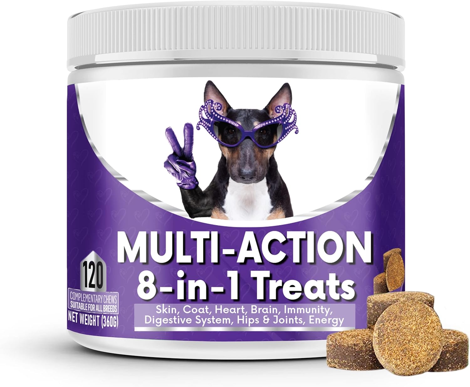 NutriPaw 8-in-1 Multi-Vitamin Treats For Dogs - Brain, Heart, Skin, Coat, Immunity, Digestion, Joints & Energy - Perfect for Small, Medium and Large Dogs-0