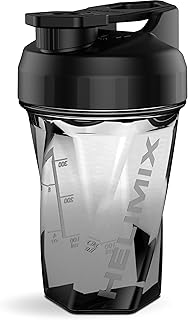 Helimix 1.5 Vortex Blender Shaker Bottle Upto 591 ml | No Blending Ball or Whisk | USA Made | Portable Pre Workout Whey Protein Drink Shaker Cup | Mixes Cocktails Smoothies Shakes | Top Rack Safe