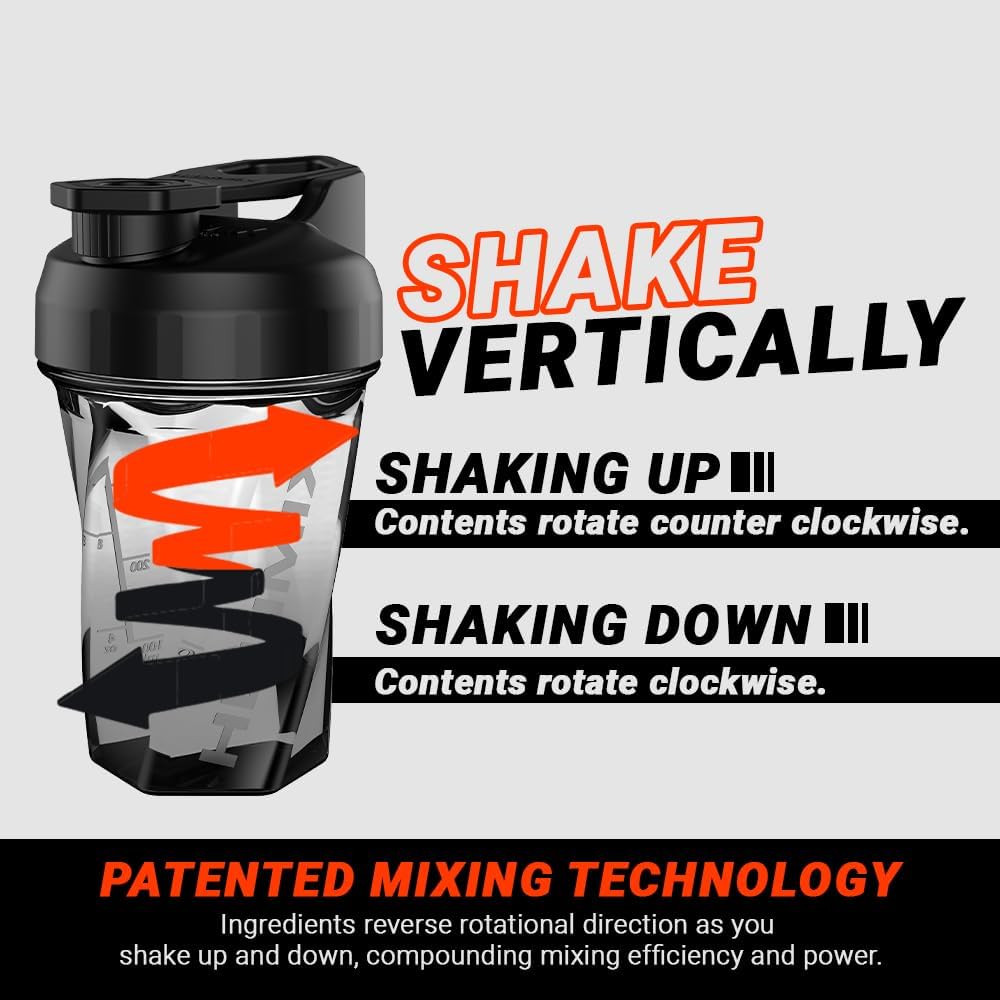 Helimix 1.5 Vortex Blender Shaker Bottle Upto 591 ml | No Blending Ball or Whisk | USA Made | Portable Pre Workout Whey Protein Drink Shaker Cup | Mixes Cocktails Smoothies Shakes | Top Rack Safe-3