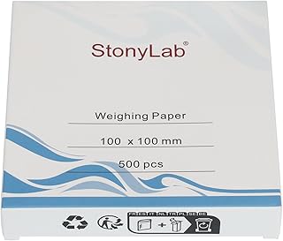 stonylab Weighing Paper, 100 x 100 mm Nitrogen-Free Sample Weighing Papers Scale Paper Analytical Balance Weigh Paper for Laboratory Research, Pack of 500