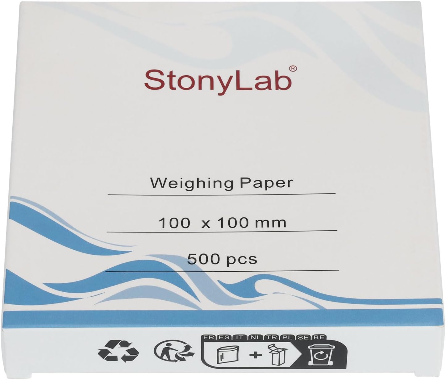 stonylab Weighing Paper, 100 x 100 mm Nitrogen-Free Sample Weighing Papers Scale Paper Analytical Balance Weigh Paper for Laboratory Research, Pack of 500-0