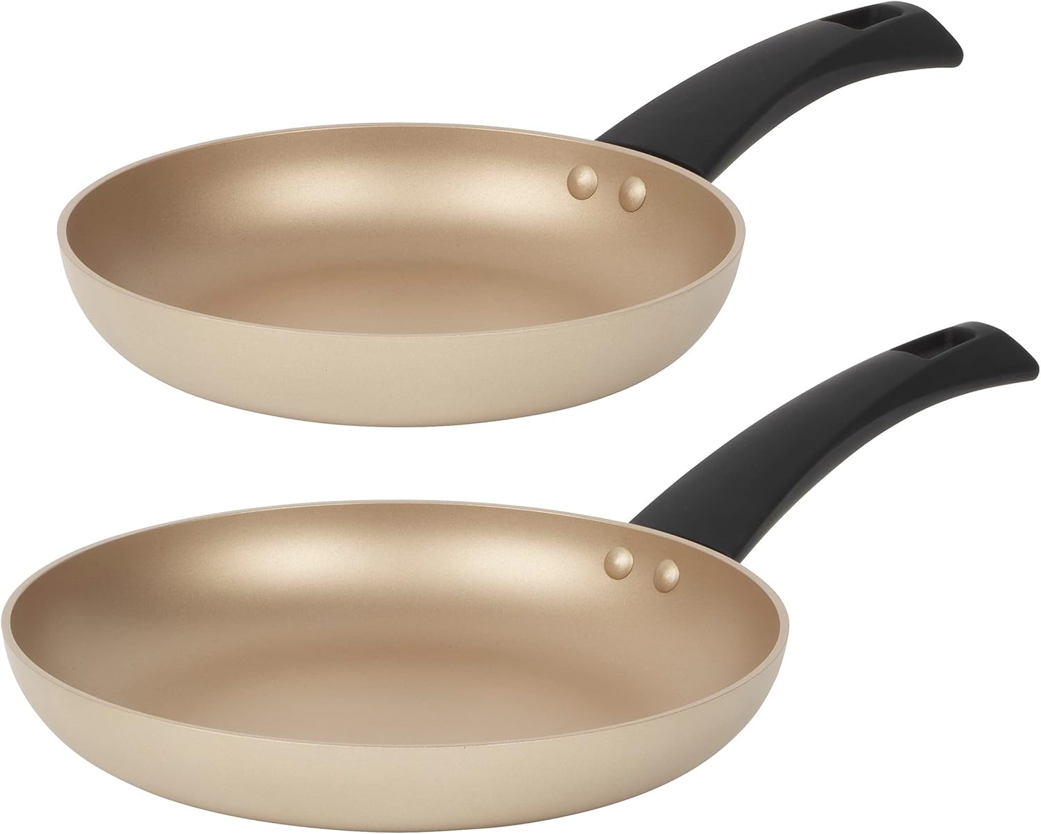 Salter COMBO-8252 Frying Pan Set – Non-Stick Induction Hob Suitable Fry Pan, Aluminium, Egg Omelette Cooking, Easy Clean, Soft/Cool Touch Handle, 10 Year Guarantee, Olympus Collection, 20/24 cm, Gold-0