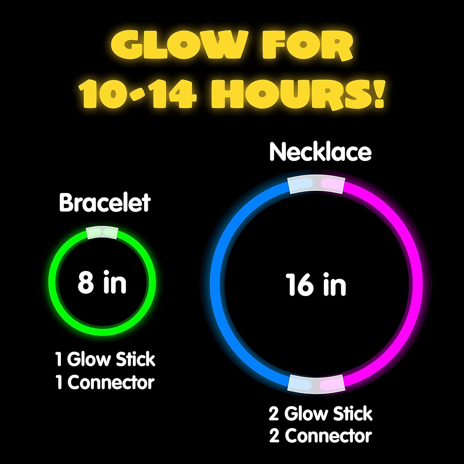 JOYIN 100 Pcs Glow Sticks Bulk 20cm Glowsticks, Glow Stick Bracelets Necklaces, Glow in the Dark Supplies, Accessories, Easter, Christmas, Halloween Party Supplies Pack-1