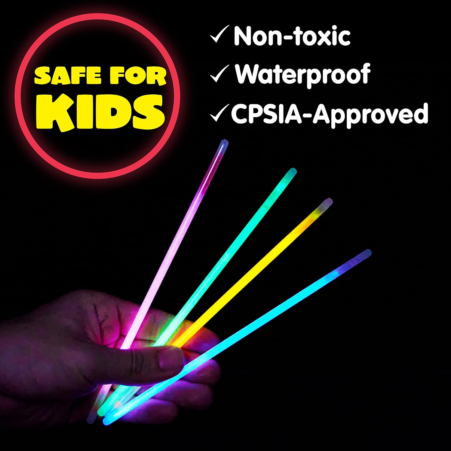 JOYIN 100 Pcs Glow Sticks Bulk 20cm Glowsticks, Glow Stick Bracelets Necklaces, Glow in the Dark Supplies, Accessories, Easter, Christmas, Halloween Party Supplies Pack-4