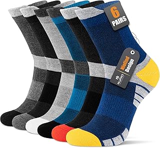 Niofind Mens Socks 6 Pairs, Cushioned Men Women Socks, Anti-Blister, Anti-Odour, Moisture-Wicking, Breathable Cotton Socks for Trainer, Running, Sports, Walking, Working, Cycling, Hiking