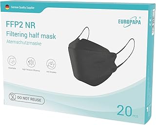 EUROPAPA® 40x FFP2 Fish-Shape And 3D-Shape Masks Respirator Mask 4-Layer Dust Protection Masks Hygienically Individually Packed Body Certified EN149:2001+A1:2009 Face Mask EU2016/425