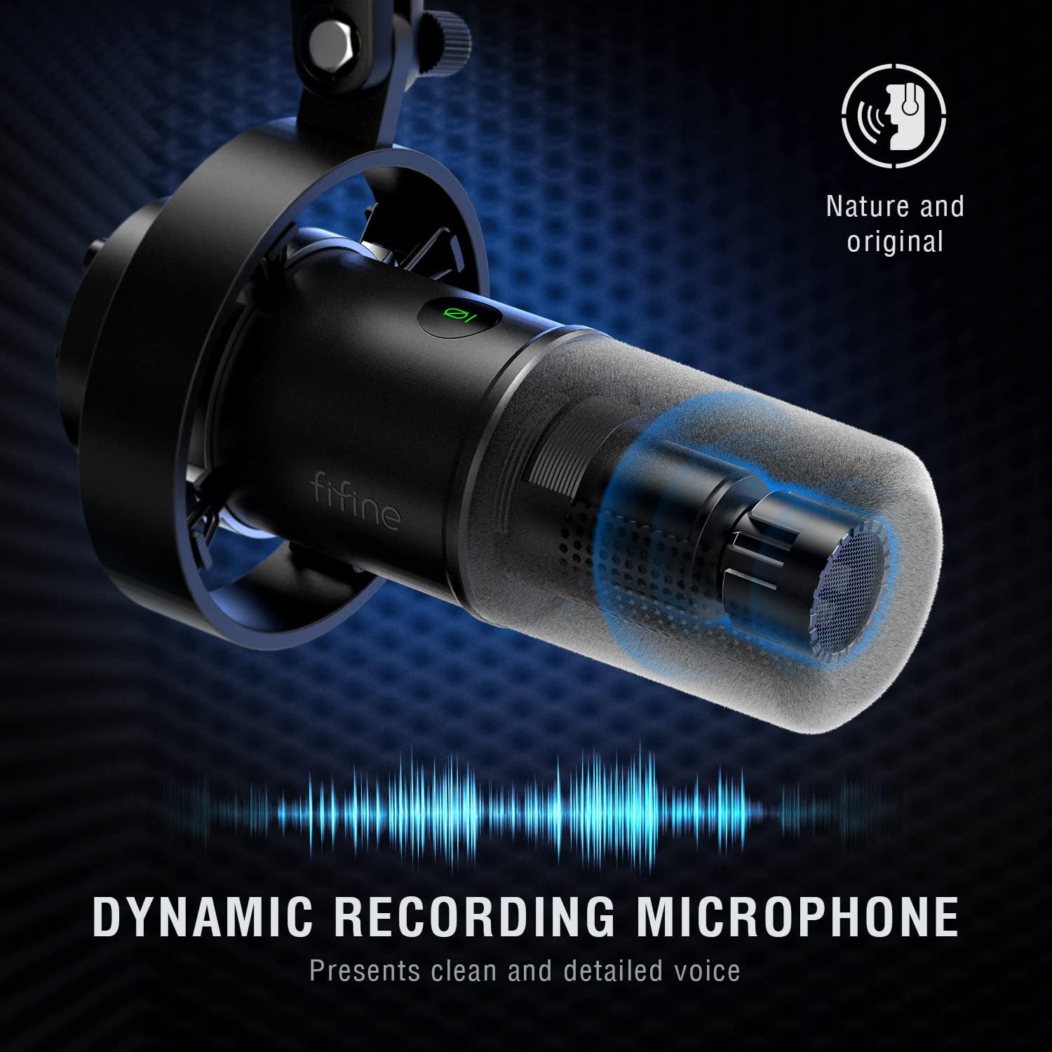 FIFINE Recording XLR/USB Microphone Studio Dynamic Podcast Cardioid Microphone for Vocal Voice-Over Music Streaming Gaming, with 3.5mm Headphones Jack, Mute Button, Black Metal Mic-K688-1