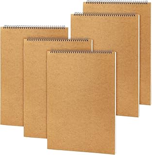 KEILEOHO 5 PCS A3 landscape Sketchbook, 30 Pages/60 sheets 160gsm A3 Drawing Pad, Spiral Sketchbooks for Home Office