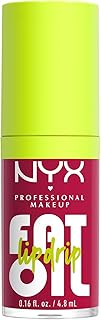 NYX Professional Makeup Lip Gloss, High Shine, Non-Sticky FInish, 12 Hours Hydrating, Fat Applicator, With Squalane, Raspberry and Cloudberry Oils, Fat Oil Lip Drip, Shade: Newsfeed