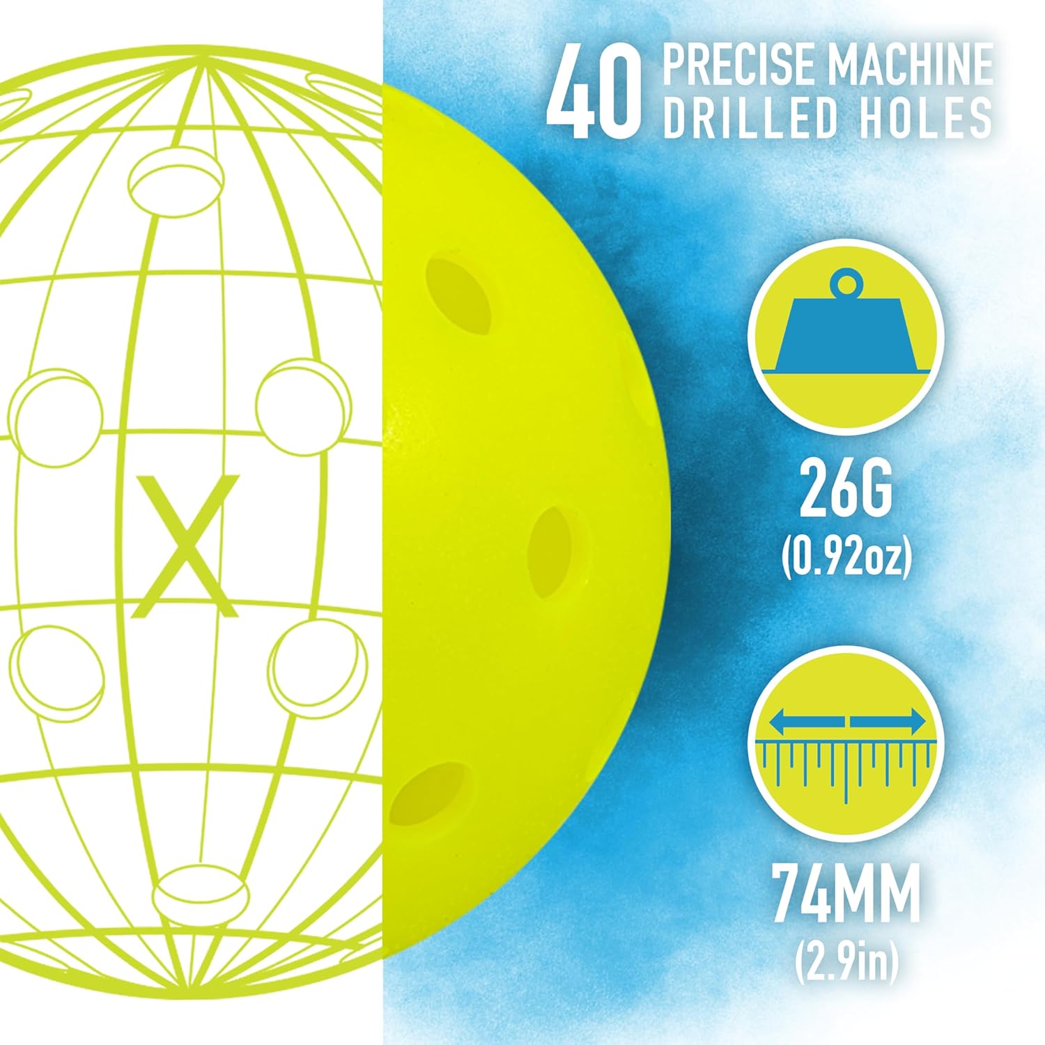 Franklin Sports Outdoor Pickleballs - X-40 Pickleball Balls - USA Pickleball (USAPA) Approved - US Open Ball-2