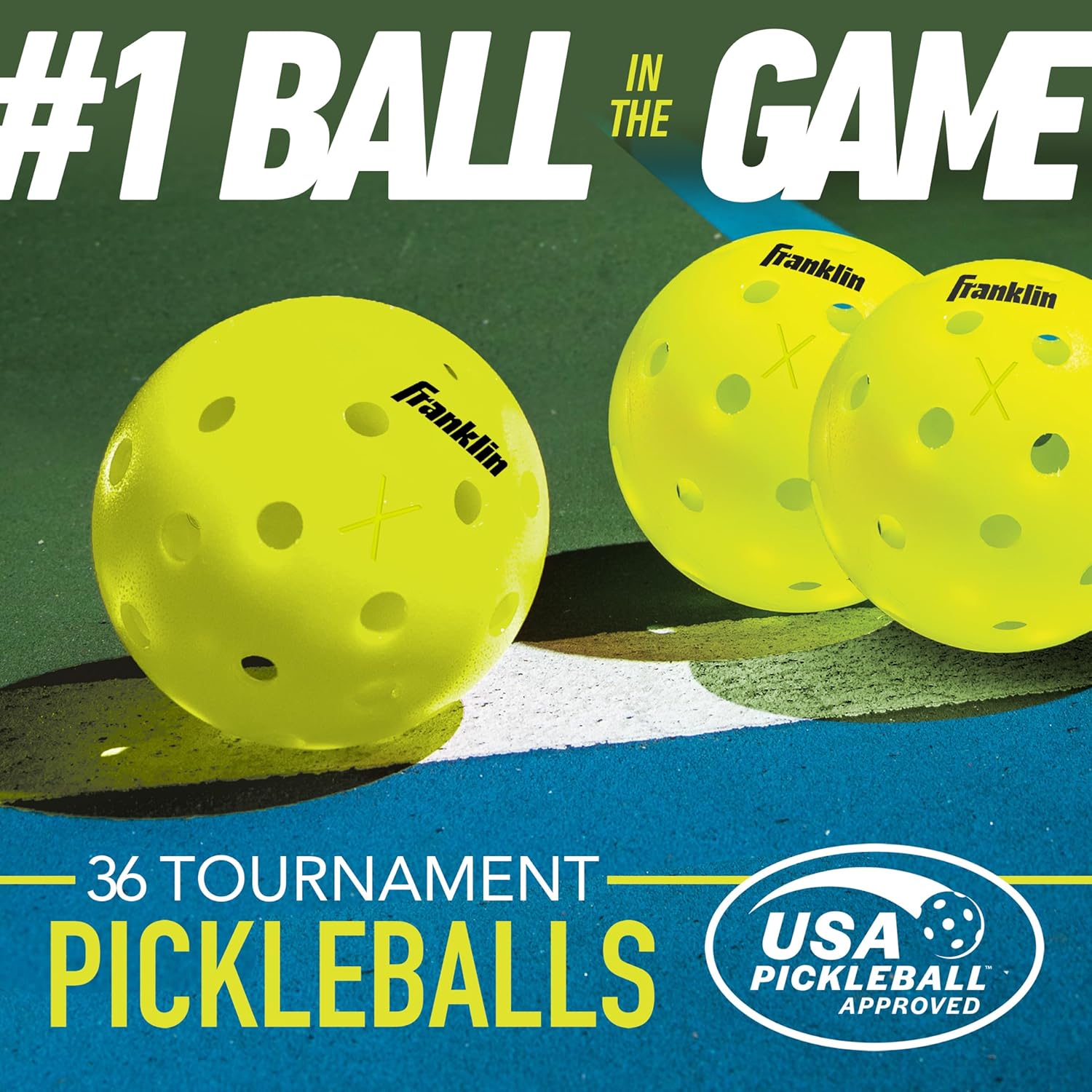 Franklin Sports Outdoor Pickleballs - X-40 Pickleball Balls - USA Pickleball (USAPA) Approved - US Open Ball-8