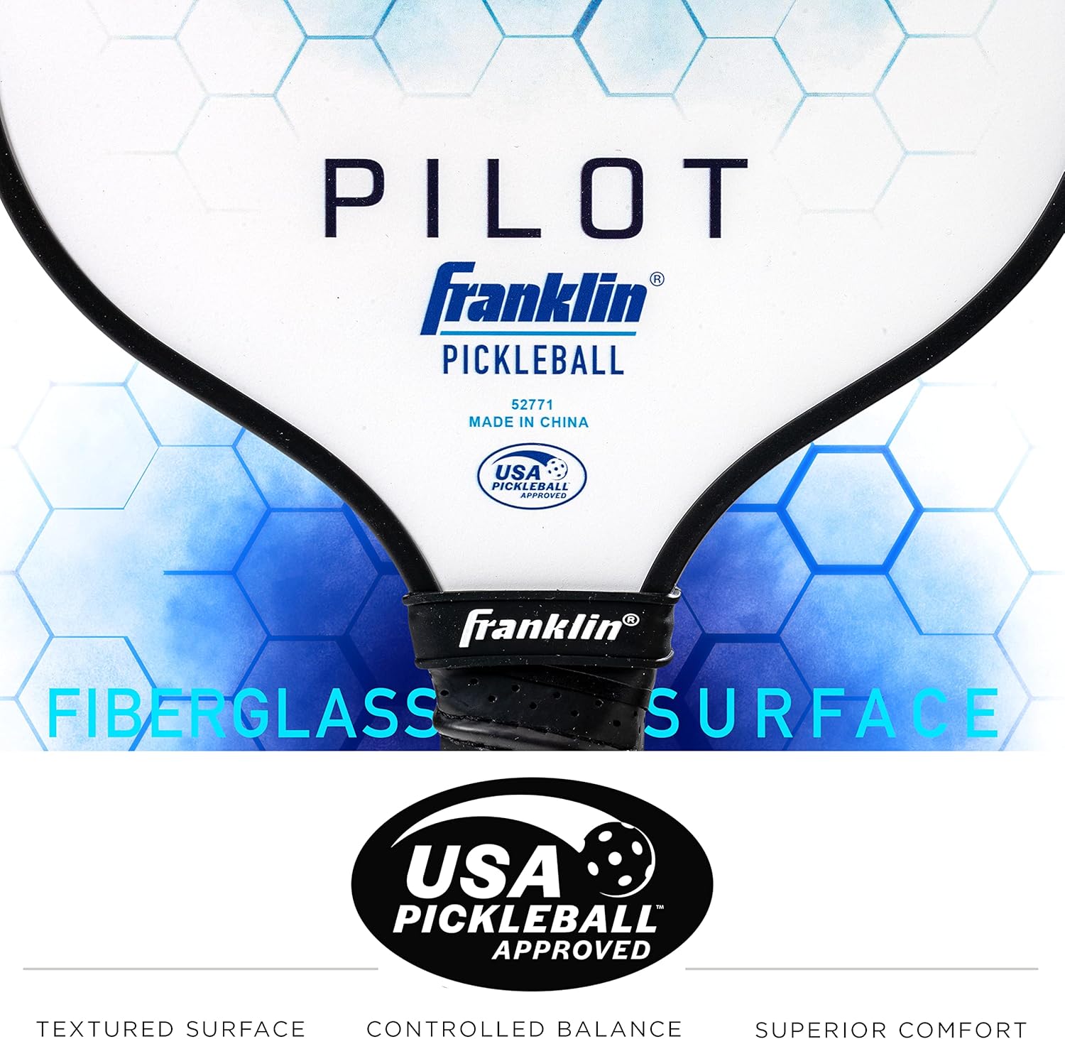 Franklin Sports Pickleball Paddle - Pilot Polypropylene Core Pickleball Racket - Official USA Pickleball (USAPA) Approved Pickleball Paddle - Lightweight Pro Racket-4