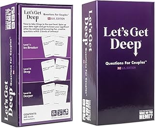 WHAT DO YOU MEME? Let's Get Deep (UK Version), Deeper Questions for Couples, Love Language Card Game, Great Gift For Your Partner, Age 17+ For 2+ Players