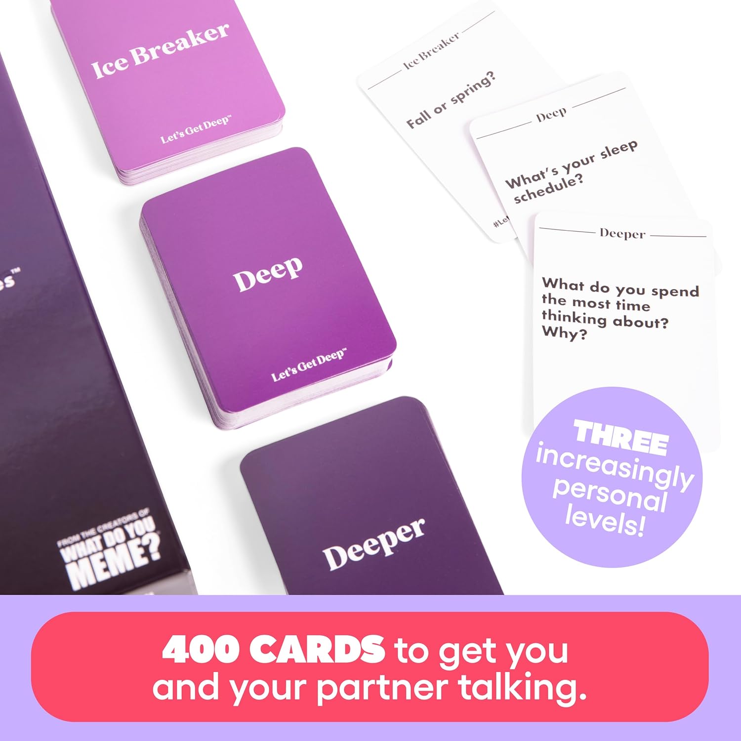 WHAT DO YOU MEME? Let's Get Deep (UK Version), Deeper Questions for Couples, Love Language Card Game, Great Gift For Your Partner, Age 17+ For 2+ Players-2