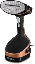 Tefal Access Steam+ Handheld Clothes Steamer, No Ironing Board Needed, 2 Steam Levels, Sanitising Steam, Black & Rose Gold, DT8103