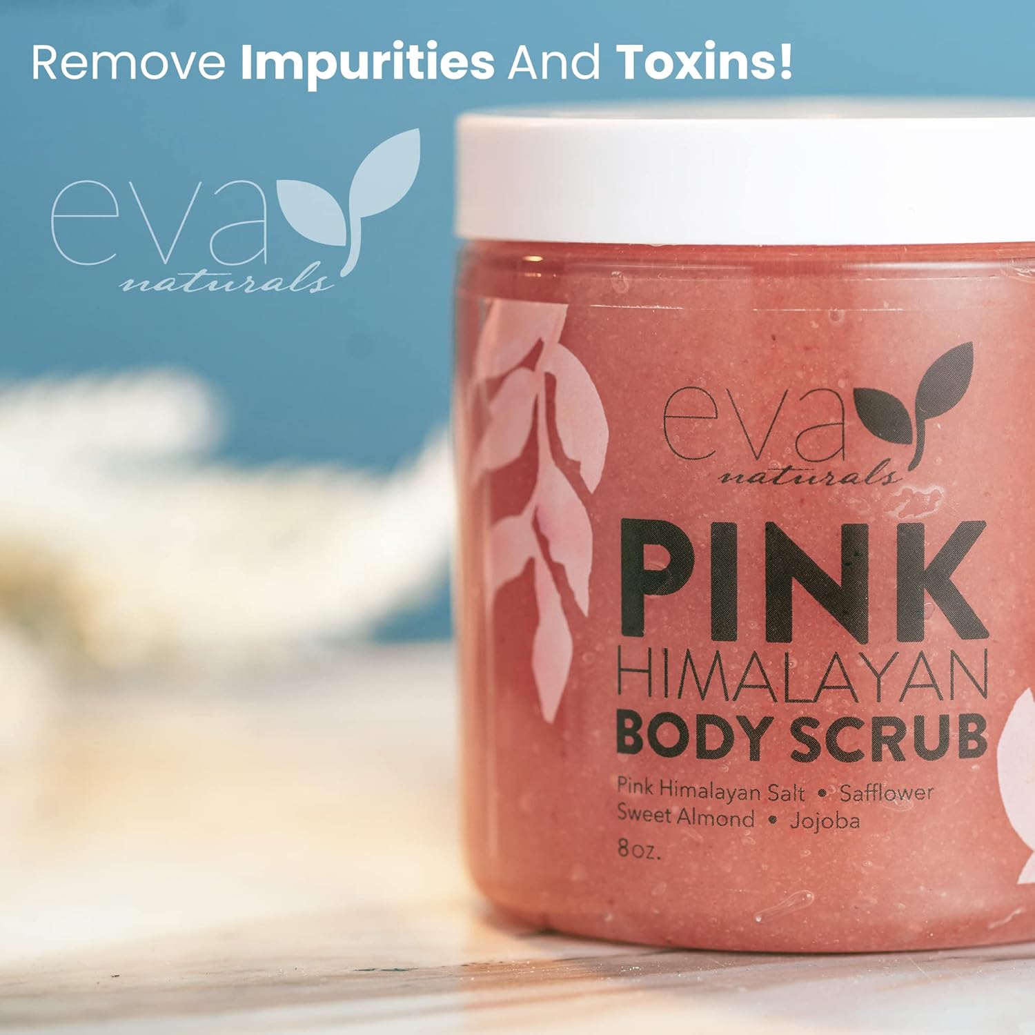 Pink Himalayan Body Scrub By Eva Naturals- Exfoliating Body Scrub, Body Exfoliator, and Foot Scrub - Body Scrubs for Women and Men - Provides Deep Moisture and Nourishment for Skin-3