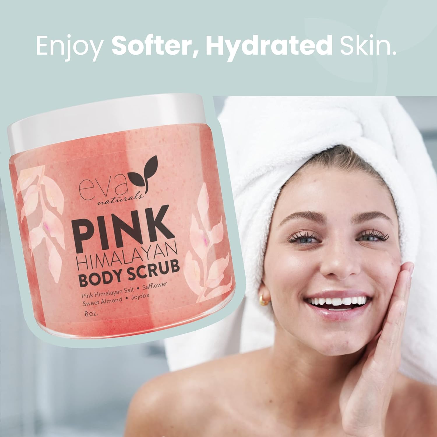 Pink Himalayan Body Scrub By Eva Naturals- Exfoliating Body Scrub, Body Exfoliator, and Foot Scrub - Body Scrubs for Women and Men - Provides Deep Moisture and Nourishment for Skin-4