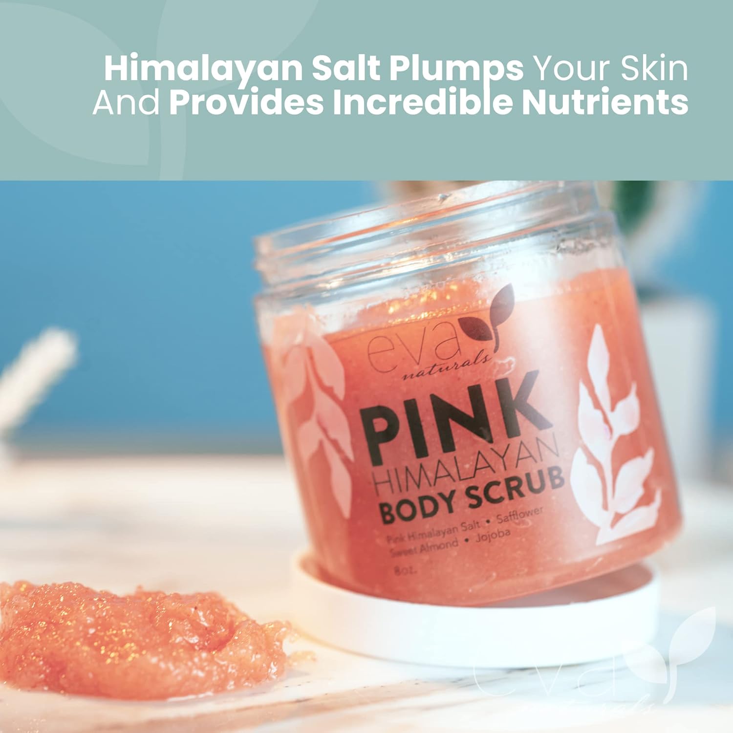 Pink Himalayan Body Scrub By Eva Naturals- Exfoliating Body Scrub, Body Exfoliator, and Foot Scrub - Body Scrubs for Women and Men - Provides Deep Moisture and Nourishment for Skin-5