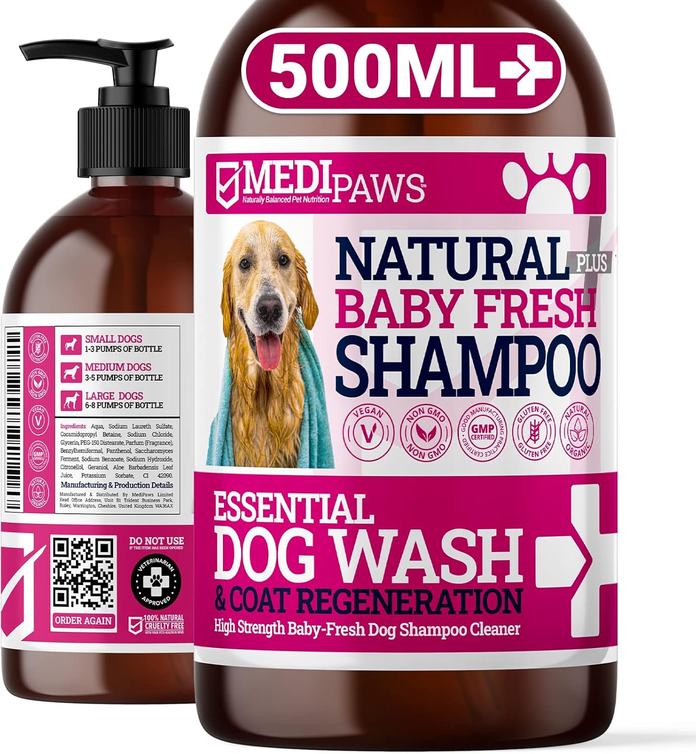 MediPaws Shampoo for Dogs 1000ml | Deodorization & Cleansing Dog Itchy Skin | Perfect Scratchy Dog Shampoo For Fleas | Fast-absorbing, Easy-To-Rinse Formula | Perfect For Dogs With Sensitive-0