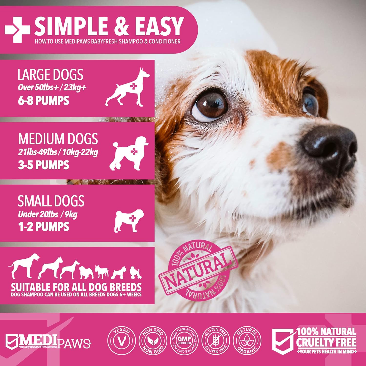 MediPaws Shampoo for Dogs 1000ml | Deodorization & Cleansing Dog Itchy Skin | Perfect Scratchy Dog Shampoo For Fleas | Fast-absorbing, Easy-To-Rinse Formula | Perfect For Dogs With Sensitive-4