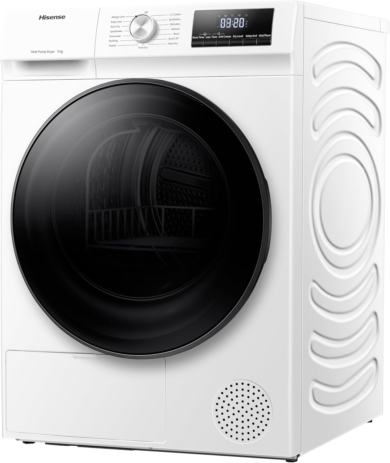 Hisense 3 Series DHQA902U 60cm Freestanding 9 KG Heatpump Front Load Tumble Dryer - 15 Programmes - Auto dry- Steam Refresh - Allergy Care - White-11