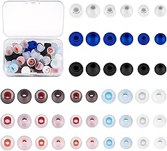 48 Pcs Silicone Earbuds Replacement Tips, Earphone Ear Buds Tips, Earphone Eartips Replacement, Earphone Tips Earbud Noise Isolation Cover Caps Silicone for Earphones, 8 Colors, 3 Sizes