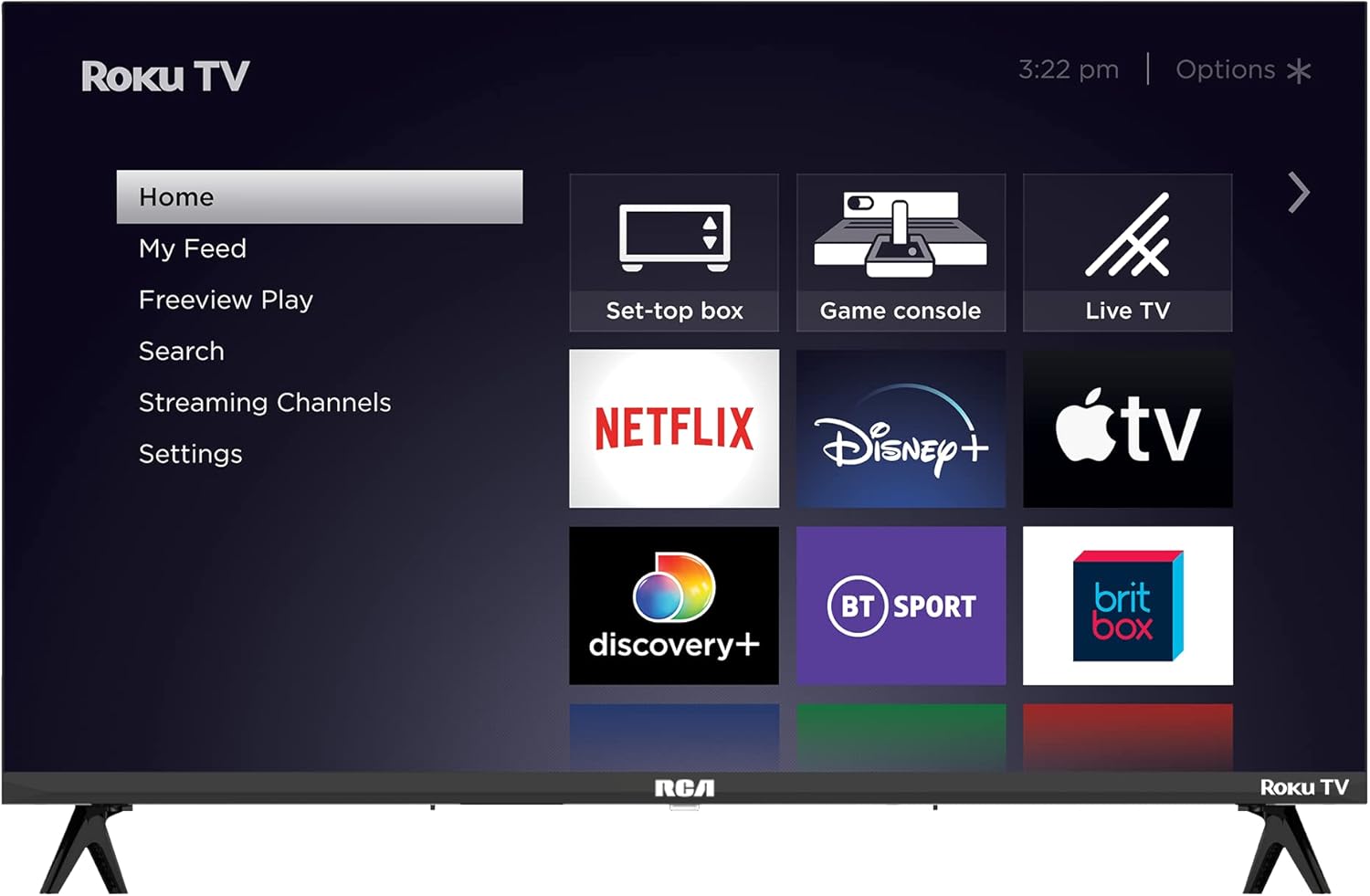 RCA Roku TV 32" Smart TV, RK32HN1 32 Inch HD TV with Apple TV+ BBC Netflix Freeview, DVB-T2/T Dolby Audio HDMI USB, Ideal Television for Small Lounge-0