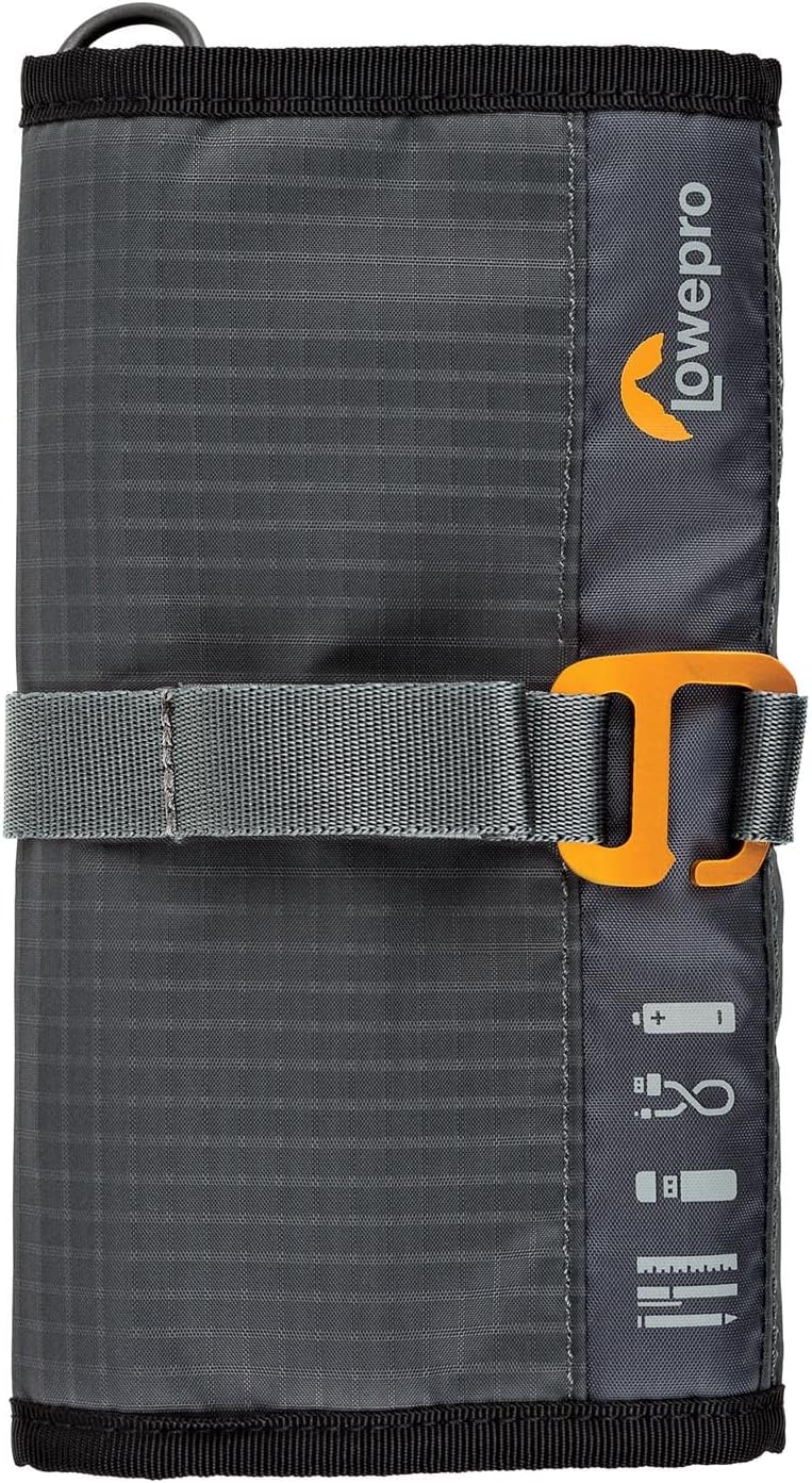 Lowepro GearUp Wrap, Travel Essentials Case, Travel Case for Cords, Cables, USB Chargers and Batteries, SD Case, Smartphone Accessory Case, Made with Recycled Fabric, Grey-5