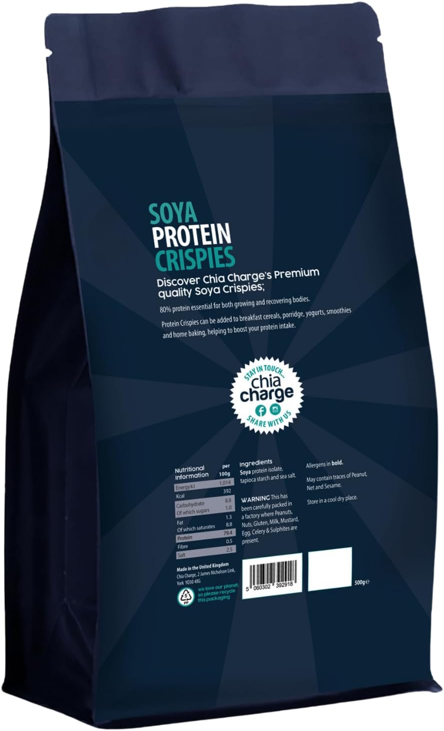 80% Protein Soya Crispies - High Protein for Adults and Kids - Healthy, Gluten Free Vegan Snack - Low Fat Food, No Sugar Crispies (500g)-6