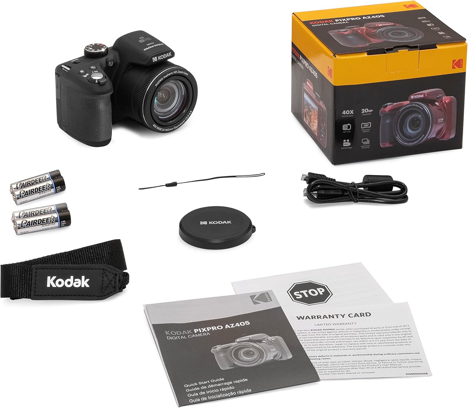 KODAK Pixpro Astro Zoom AZ405 - Digital Bridge Camera, 40x Zoom, 24 mm Wide-angle Lens, 20 Megapixels, 3" LCD Display, 1080p Full HD Video, OIS, AA Battery - Black-8