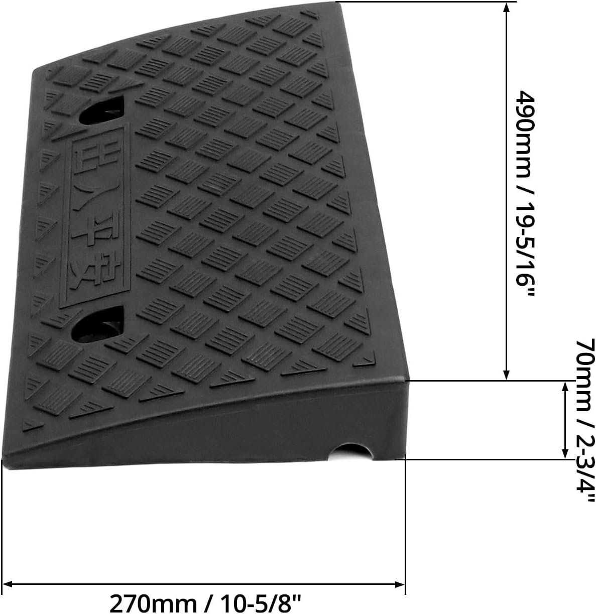 QWORK® 2PCS Plastic Curb Ramps, Door Ramp, Threshold Ramps, For Wheelchairs, Motorcycle, 49x27x7 cm-5