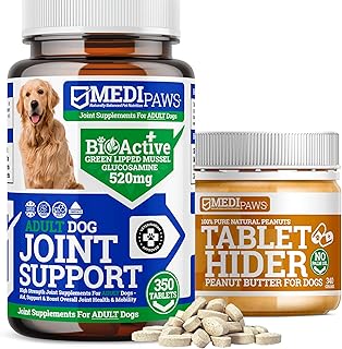 MediPaws Hip and Joint Tablets For Adult Dogs With Peanut Butter | 150x Joint Supplement For Dogs | High Strength Joint Supplement for Senior Dogs, with Glucosamine, Chondroitin, Green Lipped Mussel