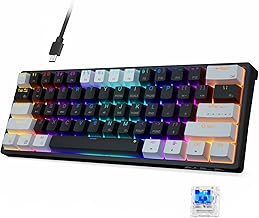 AULA 60 Percent Wired Mechanical Gaming Keyboard, 29 RGB Backlit Custom Hot Swappable Keyboard, Blue Switch 60% Mini Small Compact Keyboard for PC/Mac/Laptop/Wins(Wired Version)