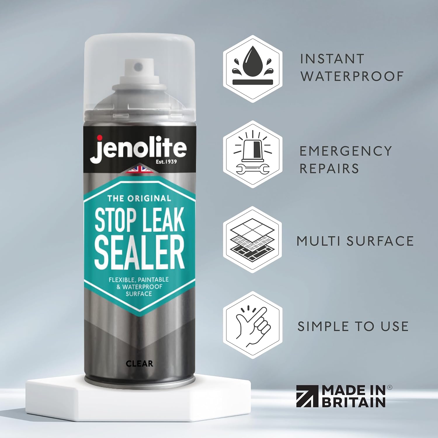 JENOLITE Stop Leak Sealer Spray | CLEAR | 400ml | Leak Sealer for Gutters and Flat Roofs | Waterproof Gutter Sealant | Fills, Seals & Stops Leaks | Long Lasting Waterproof Sealant-4