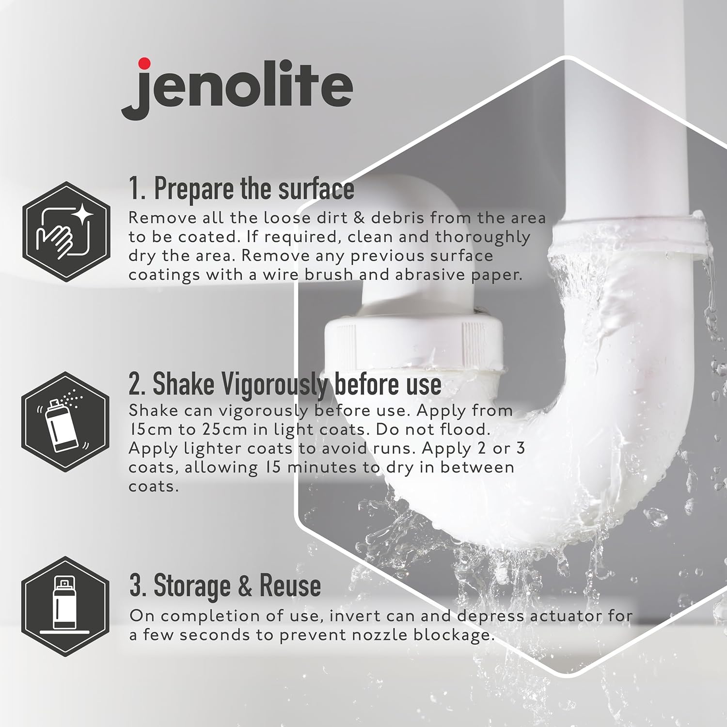 JENOLITE Stop Leak Sealer Spray | CLEAR | 400ml | Leak Sealer for Gutters and Flat Roofs | Waterproof Gutter Sealant | Fills, Seals & Stops Leaks | Long Lasting Waterproof Sealant-5